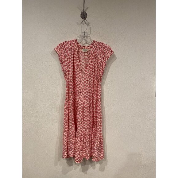 Zadig & Voltaire Rito Eyes Dress Womens Small Pink Red Viscose Tie Neck Boho - Picture 2 of 5